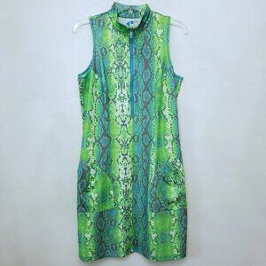 Kevan Hall Sport Zip Snake Print Women's Golf Tennis Pickleball Dress Size Large